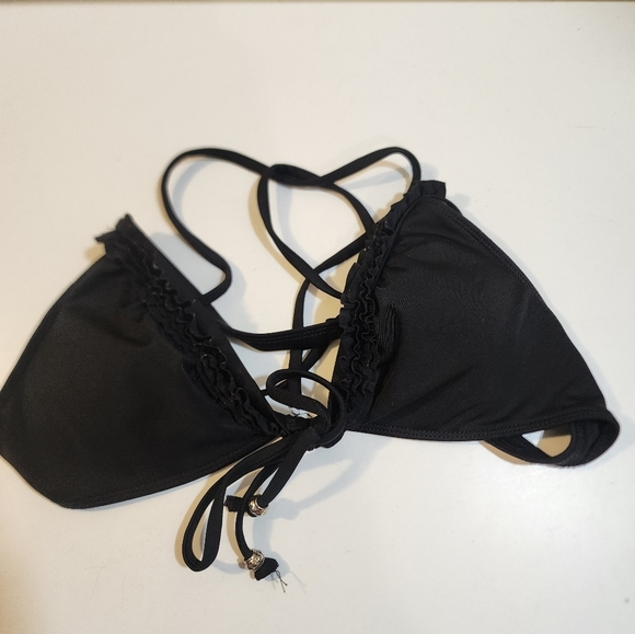 Black RAMPAGNE Halter Bikini top size M - Picture 2 of 8